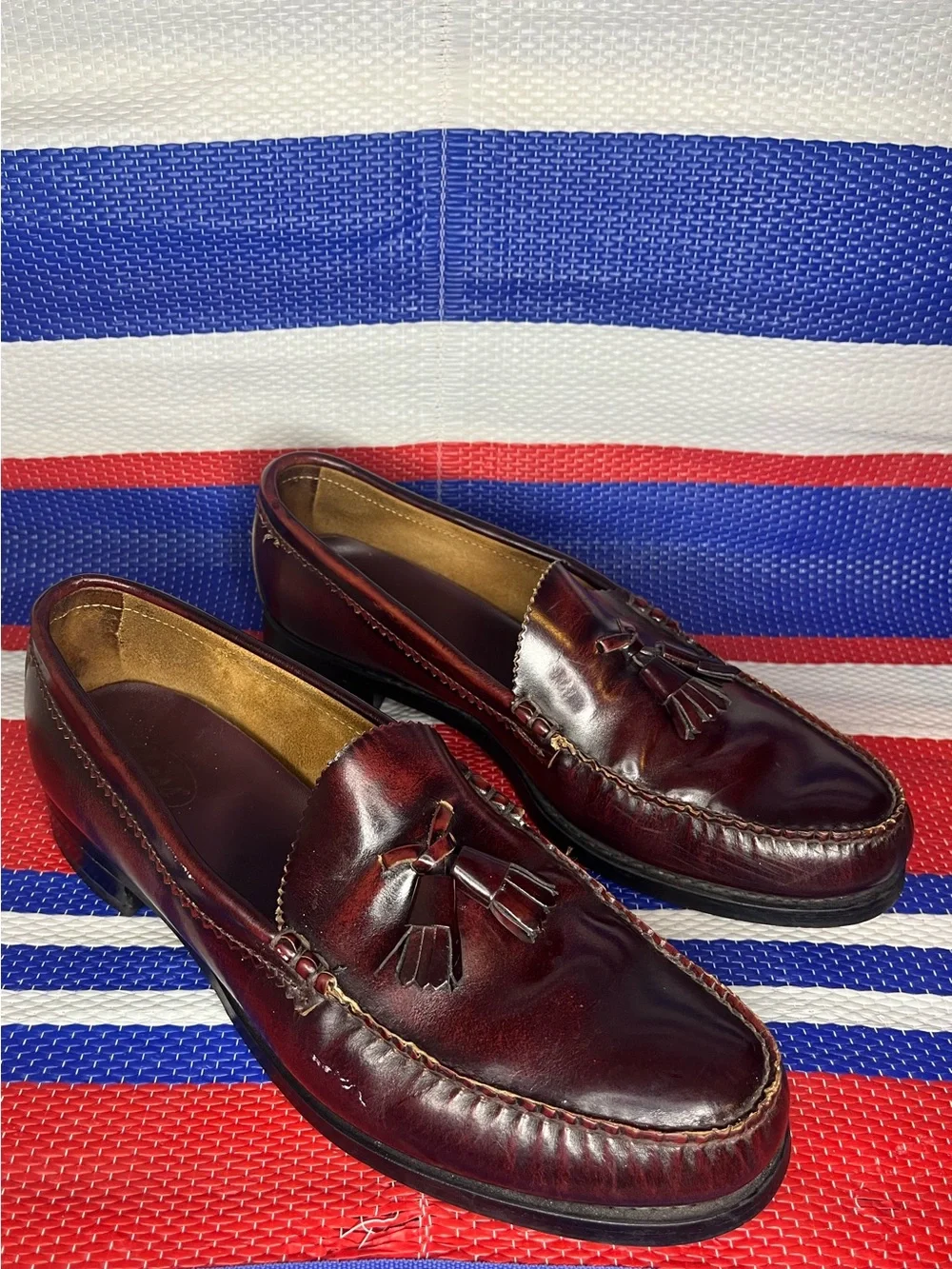 G. H. Bass Weejuns Jackie Tassel Kiltie Loafer Size 11 D Burgundy Dress Shoes - Picture 9 of 15